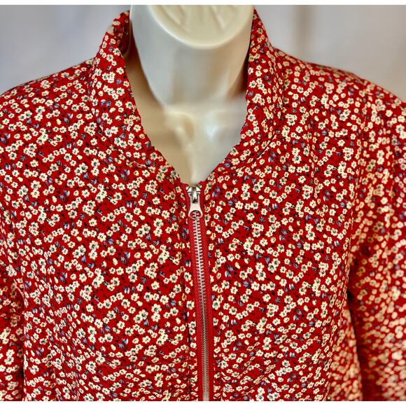 Greylin Floral Bomber Jacket M | Coquette Chic Spring Soft Girl Vibes - Picture 8 of 12